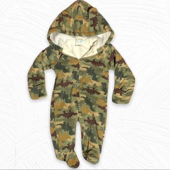 healthtex Other - HealthTex Baby 3-6M Camo Hooded Zip-Up Footie Pajamas